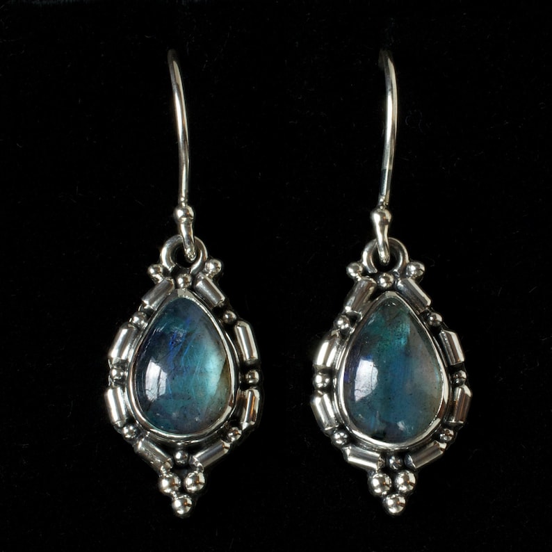Sterling Silver Labradorite Drop Earrings