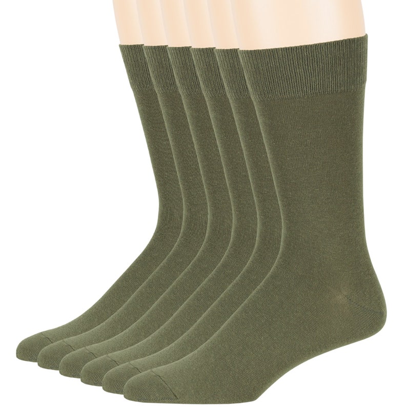Mens Cotton Socks 6 Pack 1013 L 4346 Olive Green Etsy