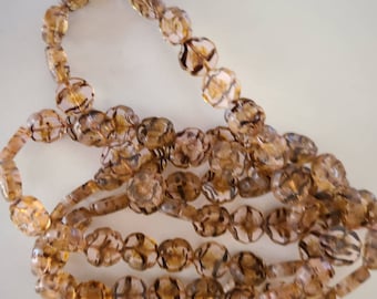 Tortoise Shell Colour Beads 6mm Czech Faceted Beads Tiger Striped Beads Matt Finish Beads Packs Of 100
