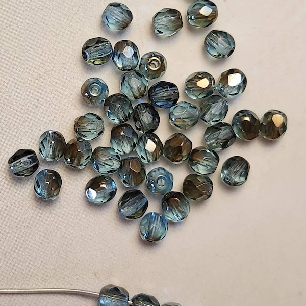 Fifty 4mm round firepolished Czech glass beads