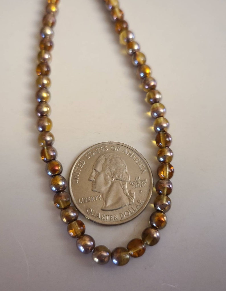 5mm 50 Round Druk AB metallic transparent Czech glass beads