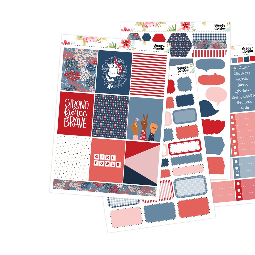 Weekly Sticker Kit Vertical Full Kit Girl Power - Etsy