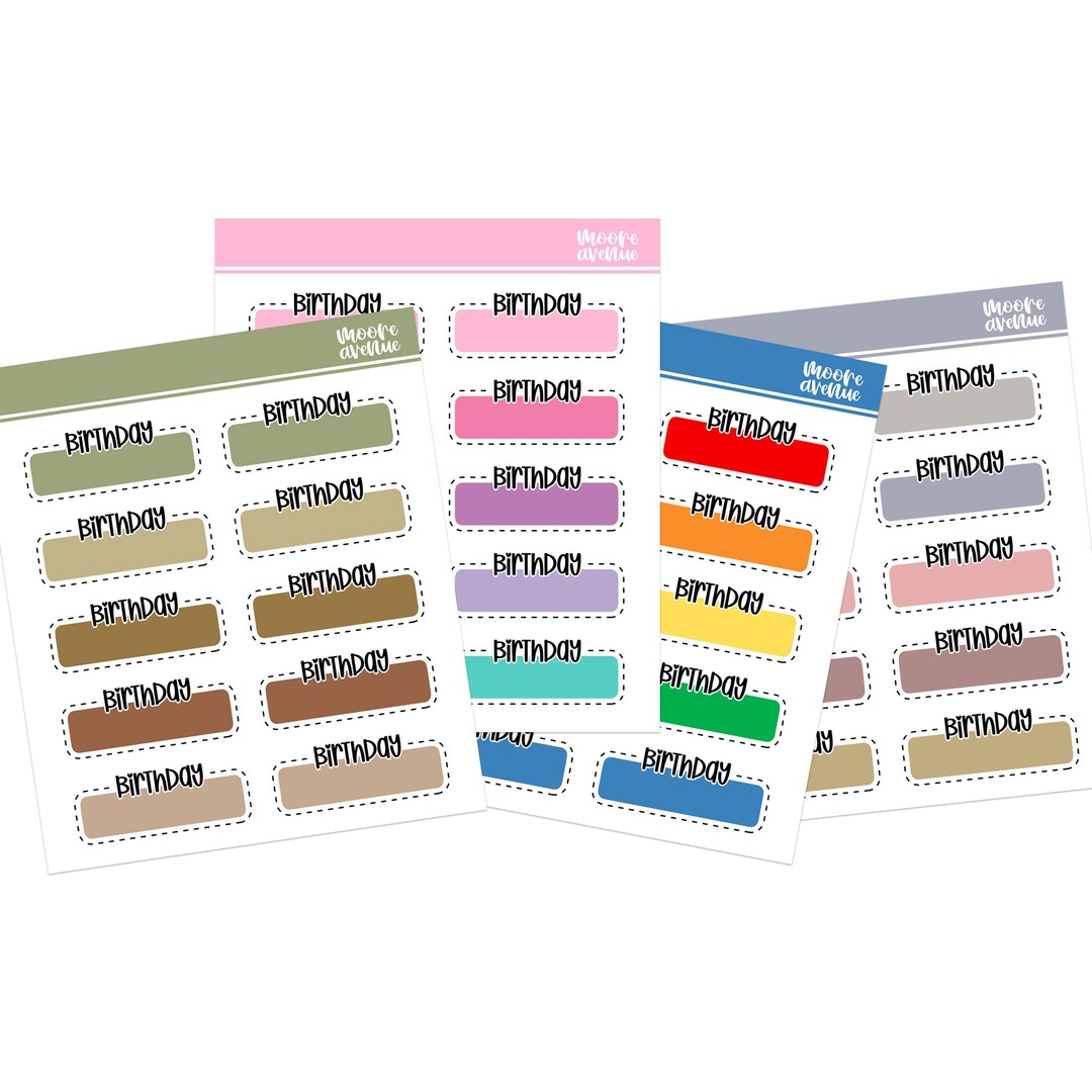 Birthday Planner Stickers Functional Planner Stickers Birthday Stickers