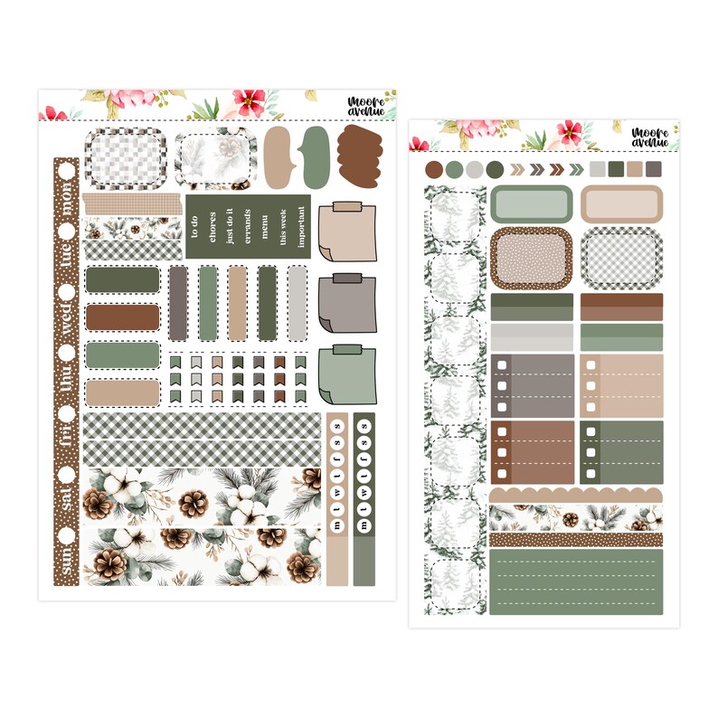 Hobo Weeks Kit Weekly Sticker Kit - Hobonichi Weeks Kit - Winter Forest ...