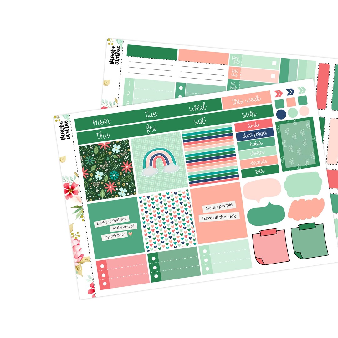 Hobo Cousin Weekly Sticker Kit - Hobonichi Cousin Kit - Lucky Me - Etsy