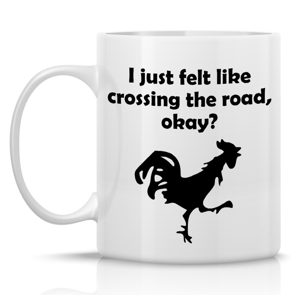 Reduced Seconds Coffee Mug - Chicken Crossing the Road: 11-oz. Porcelain Mug - Sale Priced