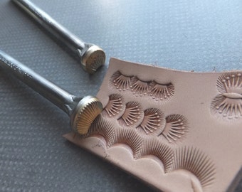 017-13 Flower centers SET 3 Brass Leather Stamps Saddlery Tool Punch