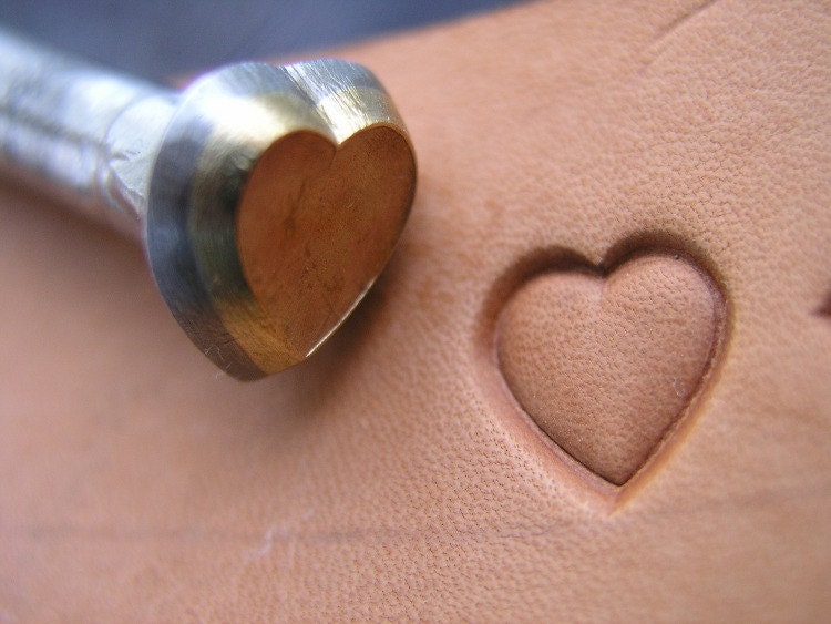 014-07 Heart Leather stamp 5 x 5, 7x7, 10 x 10 or 14 x 14 mm brass su…