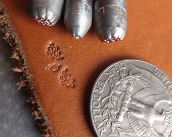 Oak Leaf & Acorn Leather Stamp Set: 3D Tool Punch for Saddlery