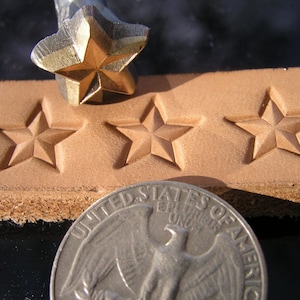 014-13 STAR Timbro in pelle per selleria, punzone 3D in ottone fatto a mano