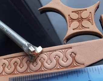 013-34 small floral Meander Leather stamp homemade Custom Saddlery Tool