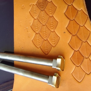 017-07 Drachenschuppen – 4-teiliges Set Lederstempel Werkzeug Sattlerei