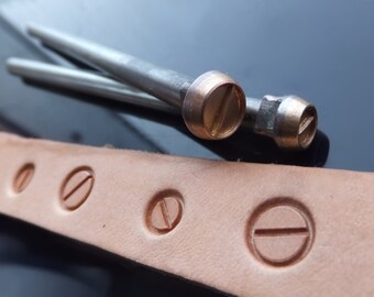 017-12 Screw heads SET of 2 brass stamps