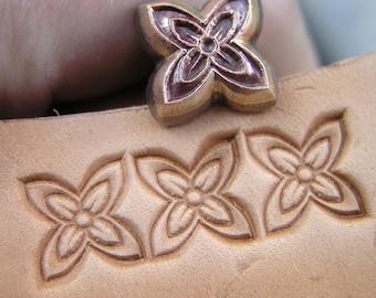 012-04 Square Flower II Leather Stamp