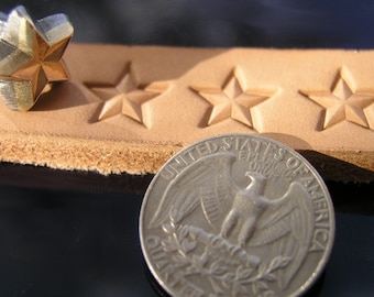 014-13 STAR Leather Stamp Saddlery Tool Punch 3D hand made Brass stamp