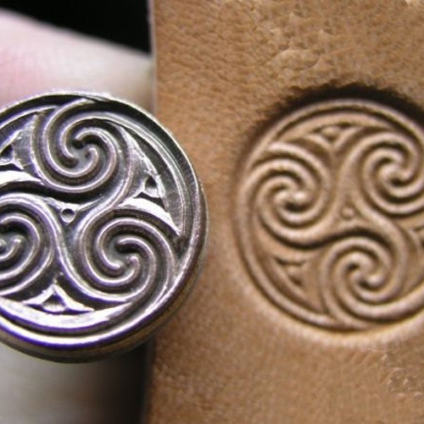 012-01 Celtic Circle Spirals Vintage Leather stamp Biker homemade Saddlery Tool