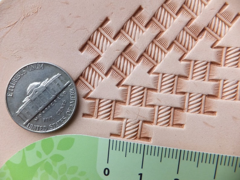 01318 Basketweave with Rope Leather stamp homemade Custom Etsy