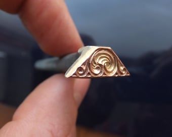 013-29 Ozdobny stempel w kształcie rombu do skóry, rymarstwo, narzędzie domowe, dziurkacz 3D, mosiądz