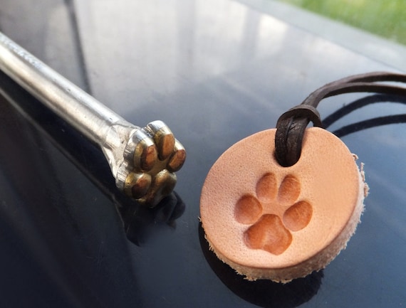 011-05 Dog Track Leather Stamp Saddlery Tool Punch 3D Brass Western Design
