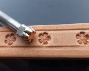 015-08 MINI Flower Brass Western Biker Stamp Leather Custom Saddlery Tool Punch