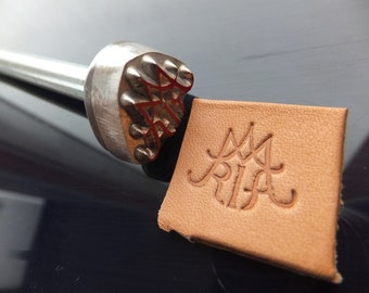 MARIA Monogramm Aluminiumlegierung Lederstempel mit eigenem Stahlgriff