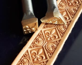 Fleur de Lis Leather Stamp Set: Lyli in Rhombus & Rhomboid Ornamental Tool