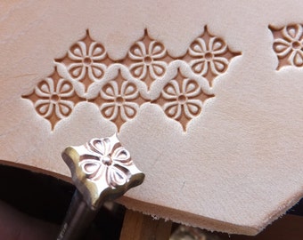 012-02 Decor 11 x11 mm Vintage Biker Leather Custom Saddlery Tool Punch 3D Brass stamp