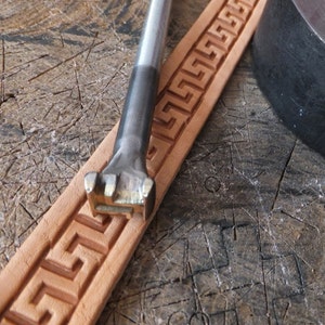013-14 STRAIGHT MEANDER Leather stamp homemade Custom Saddlery Tool