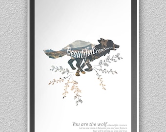 Beautiful Creature - Wolf Print (11" x 17")