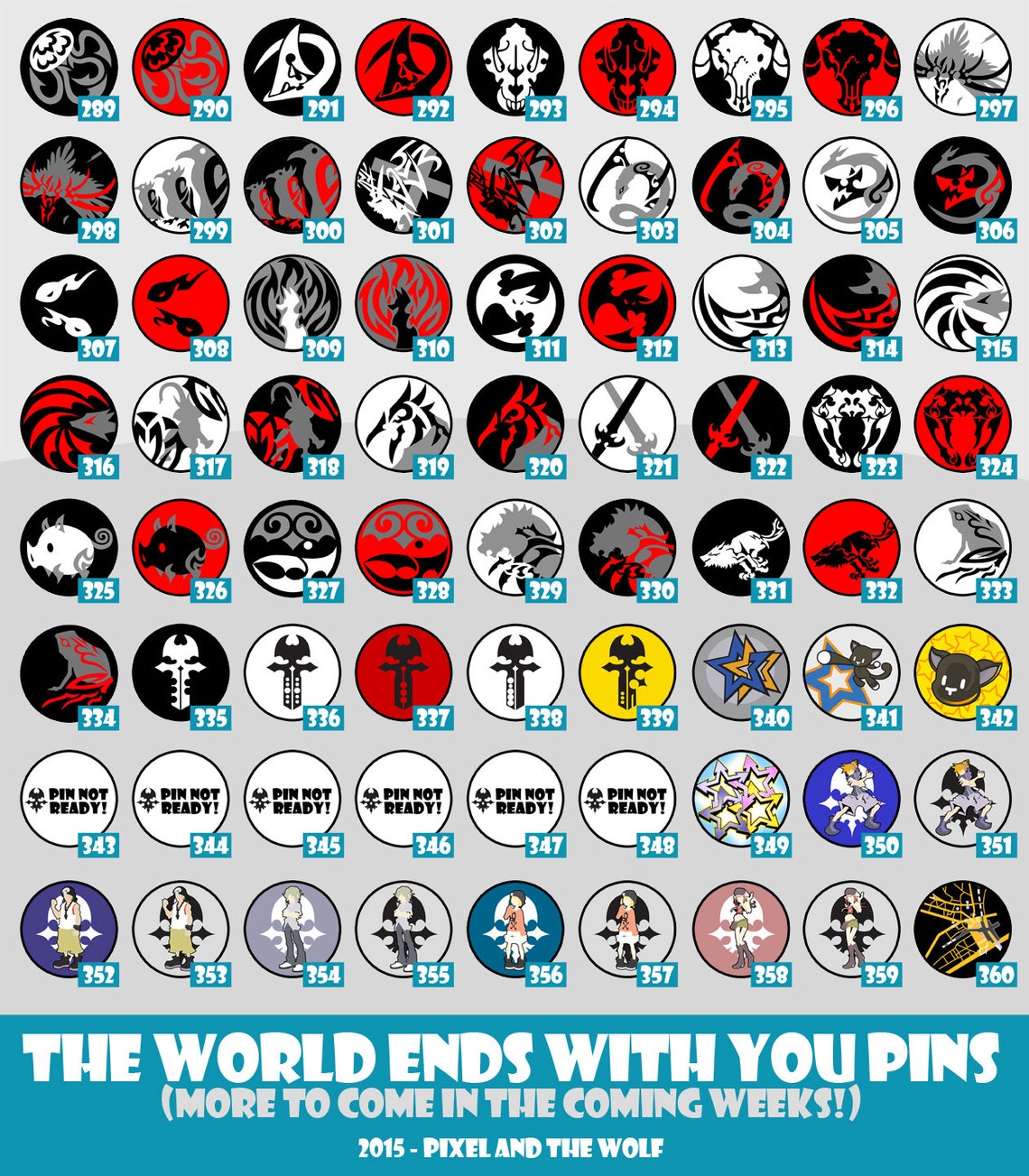 The World Ends With You Pins 10 Pins 1 Random Bonus Pin Etsy