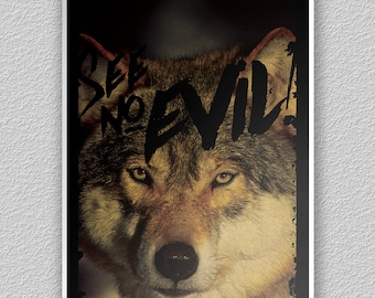 See No Evil - Wolf Print (11" x 17")