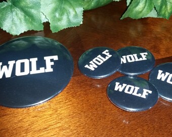 Wolf - 1-1/2" or 3" Pinback Button