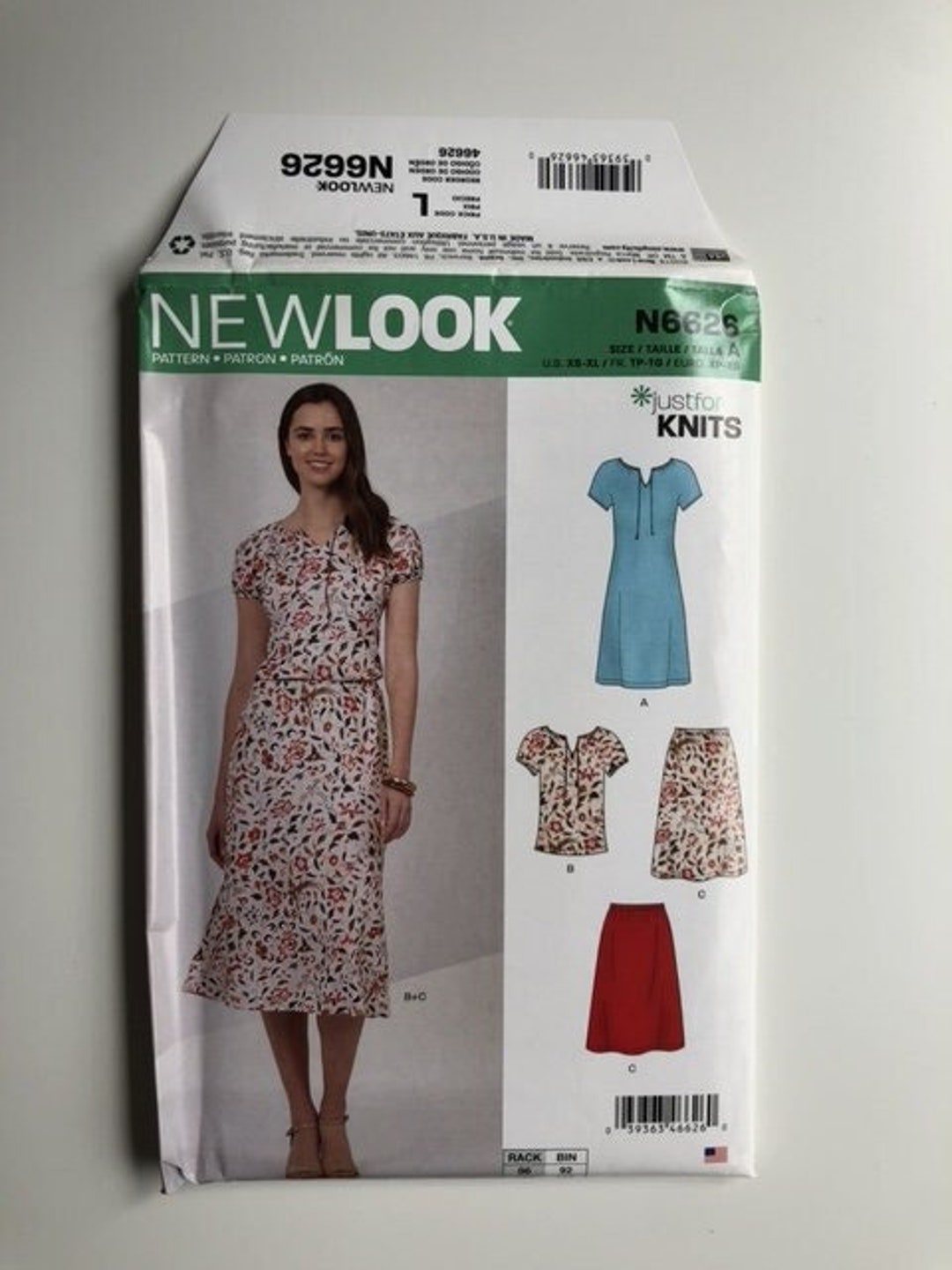 New Look N6626 Misses Knits Shirt, Dress, and Skirt Sewing Patterns