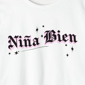 Niña Bien Crop Top | Gothic Script, Sparkles, Spanish Phrase