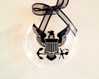 US Navy Christmas Ornament, Custom, Deployment, Travel, Service