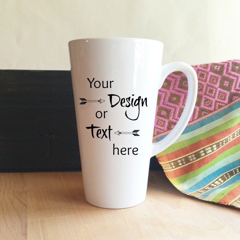 Tall Custom Mug. Any Design Travel Personalized Coffee Tea Etsy