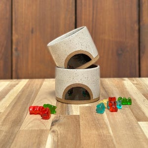 Handmade Speckled Clay Mini Cup: Espresso Shot Glass, Snack Cup