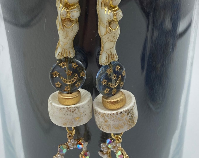 Mermaid Earrings Ivory and Gold