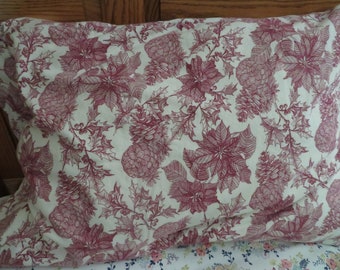 Flowers and Pinecone Flannel Pillowcase