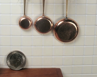 Copper set of 3 Skillets