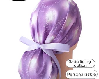 Glow in the Dark Scrub Cap Ponytail - Satin Lined option -