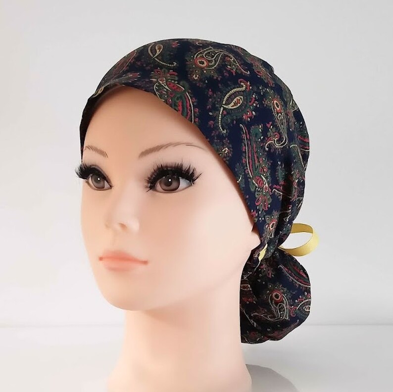 Liberty of London Cotton quick ship USA scrub cap with buttons scrub hats for women ponytail