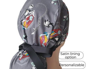 Ponytail Scrub Cap for Women with Satin Lined Option