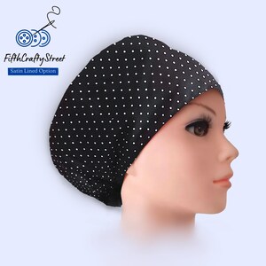 Euro Scrub Caps - Adjustable - Satin Lining option - Polka Dot