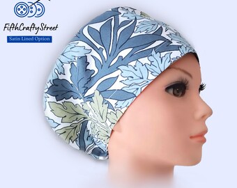 Euro Scrub Cap for Women - Floral - Adjustable - Satin Lined option - FifthCraftyStreet