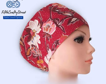 Euro Scrub Cap for Women - Lightweight Cotton - Satin Lining option