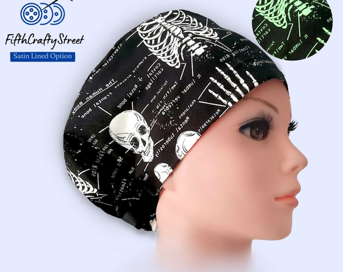 Surgical Scrub Caps - Glow X-ray - Constellation -Stars - Satin Lining option - FifthCraftyStreet