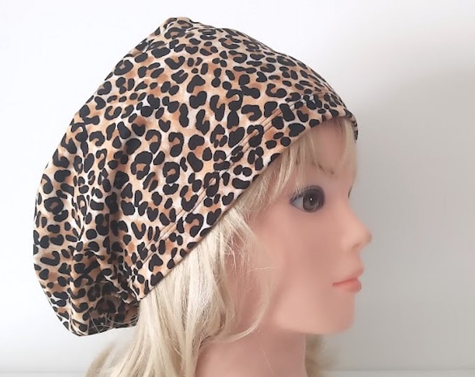 surgical euro stretchy scrub cup, animal print, handmade quick ship USA - FifthCraftyStreet