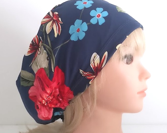 surgical euro hat, stretchy scrub cup, handmade quick ship USA - FifthCraftyStreet