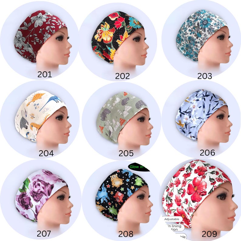 Euro Scrub Cap: Cotton Surgical Hat with Toggle, Optional Satin Lining & Buttons